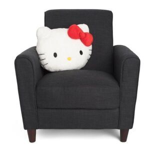 Hello Kitty Plush Throw Pillow White & Red Bow Cute Decorative Accent 15X20